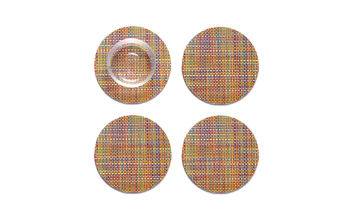 Chilewich Coasters Mini Basketweave (Set of 4) Confetti