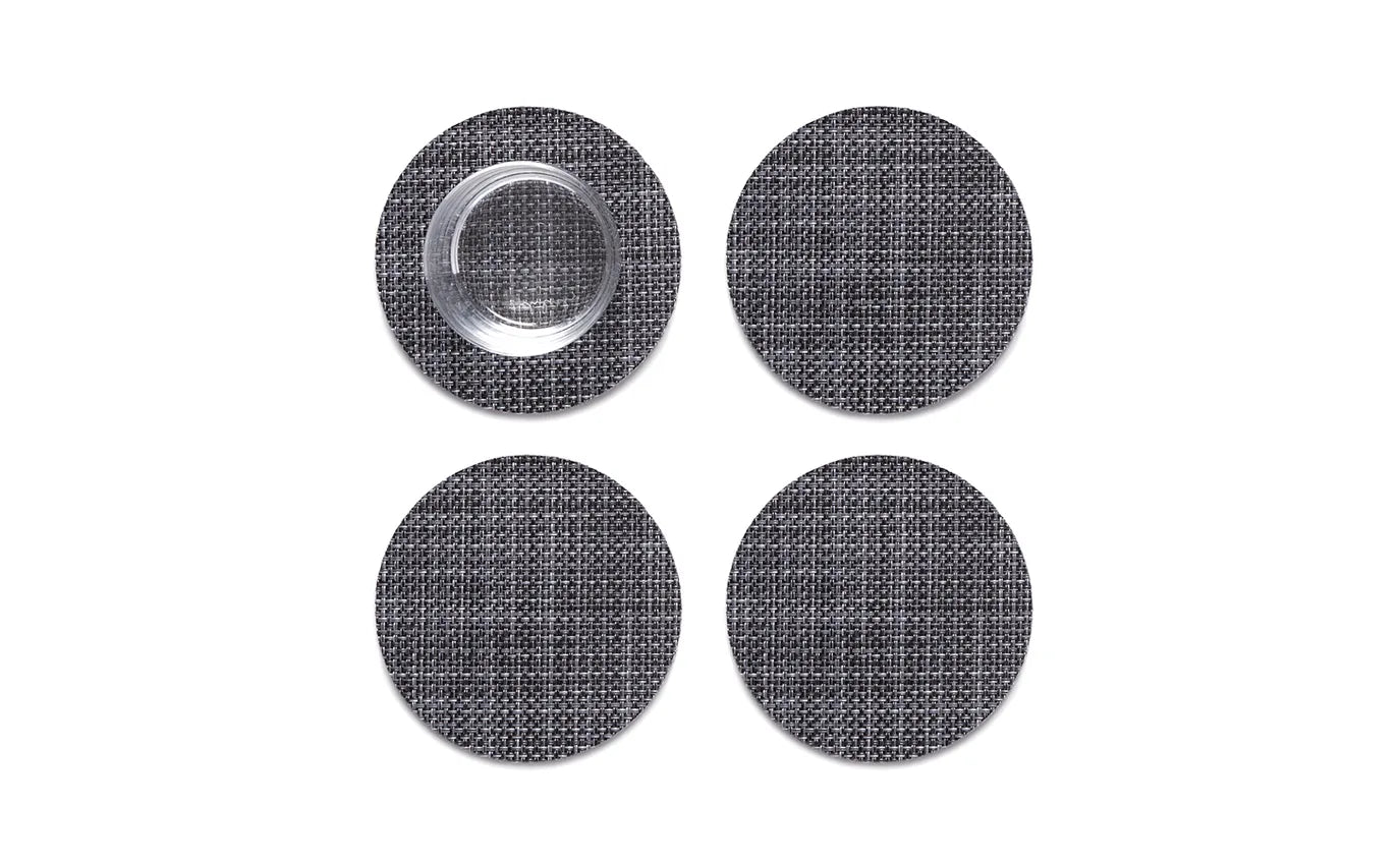 Chilewich Coasters Mini Basketweave (Set of 4) Cool Grey