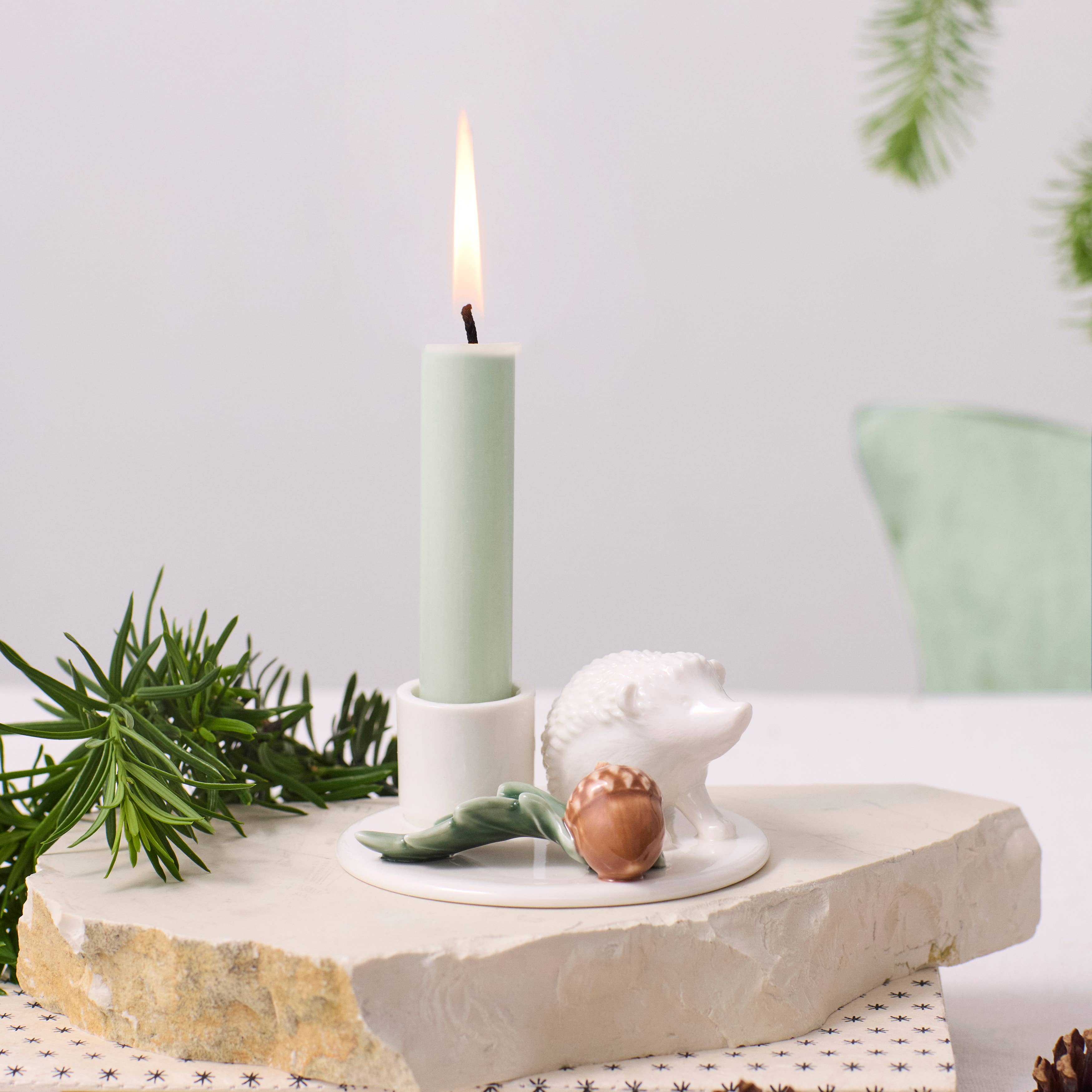 Winter Stories Hedgehog candlestick
