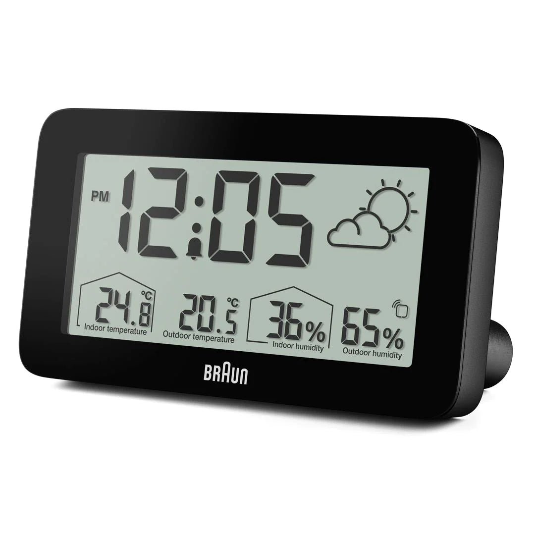 BC13BP Braun Digital Weather Station Clock - Black