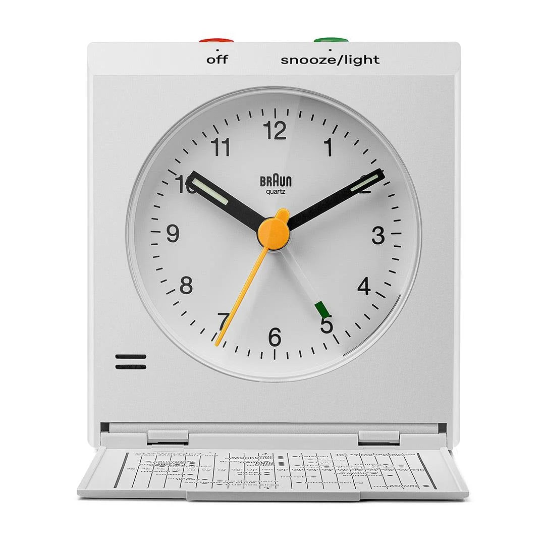 BC05 Braun travel analogue alarm clock- white