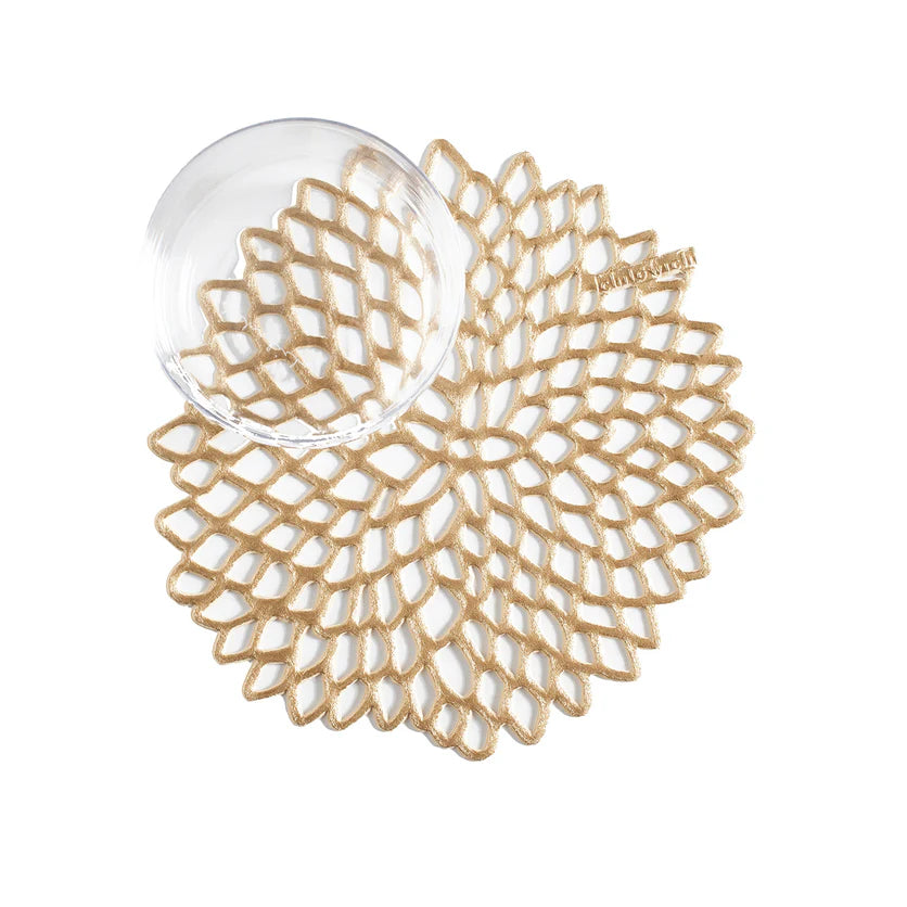 Dahlia Coasters (Set of 6) Brass