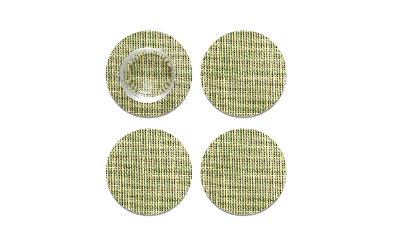 Chilewich Coasters Mini Basketweave (Set of 4) Dill