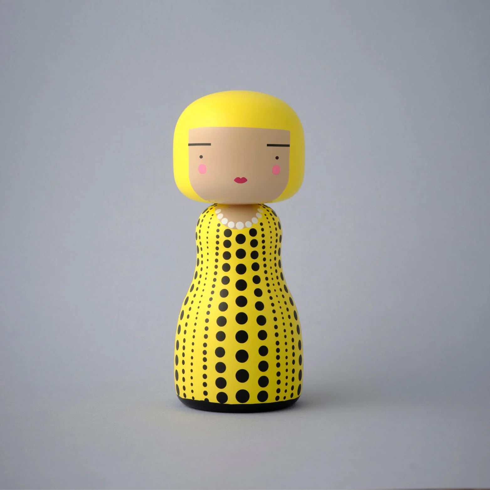 Kokeshi Doll by Sketch.Inc for Lucie Kaas Dot - Yellow Yayoi Kusama