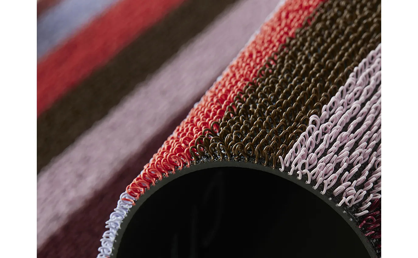 Shag Utility Mat Even Stripe -Berry 24"x36"