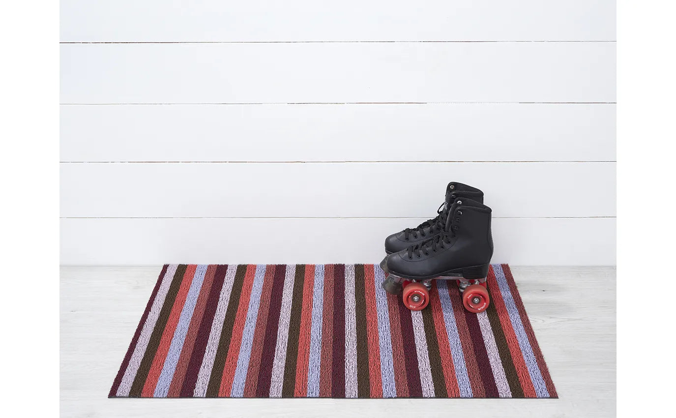 Shag Utility Mat Even Stripe -Berry 24"x36"