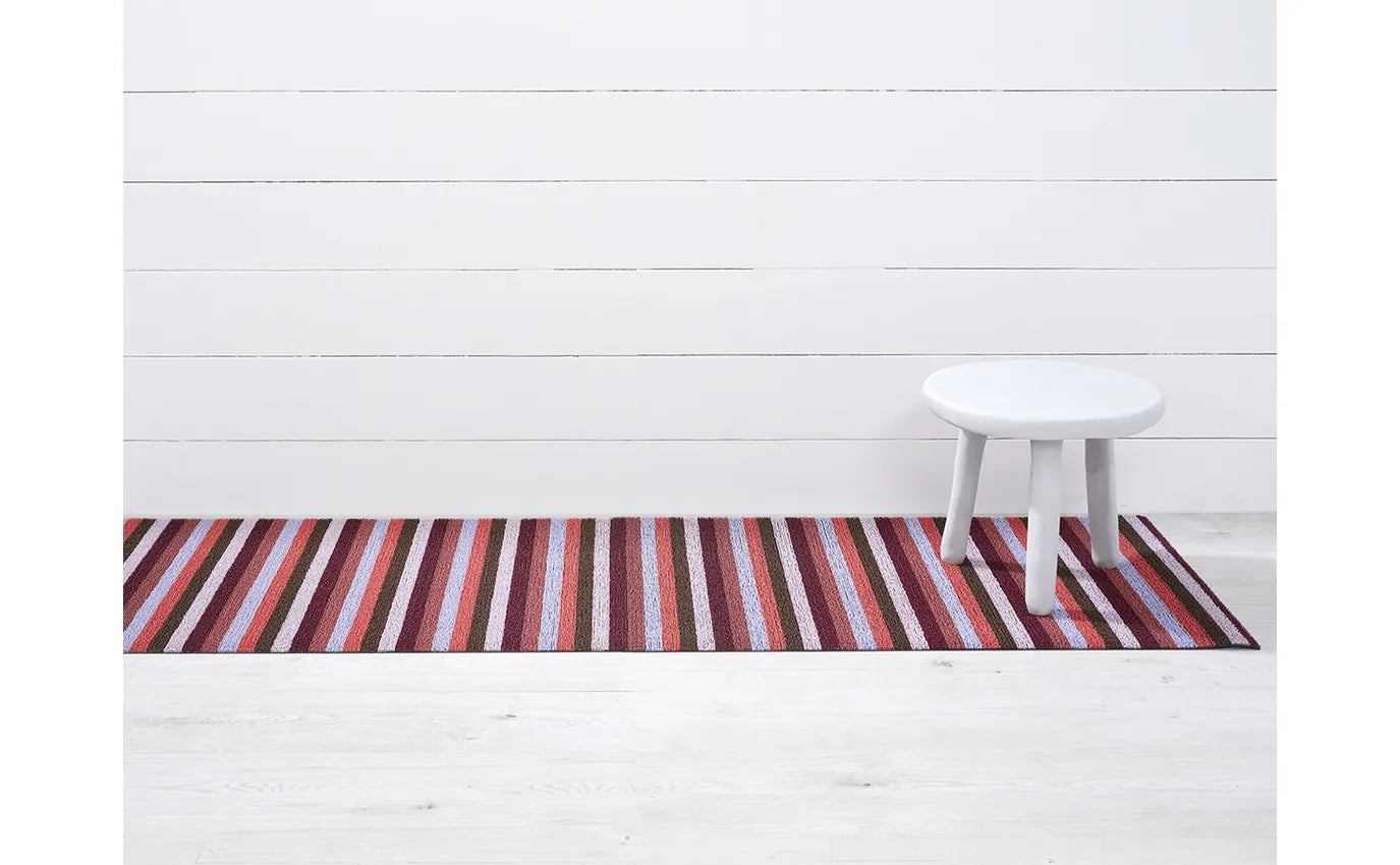 Shag Utility Mat Even Stripe -Berry 24"x36"