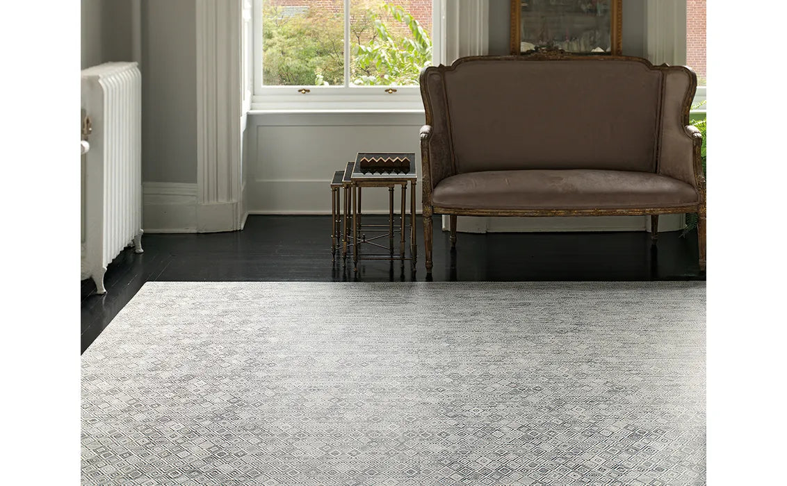 35x48 Woven Floor Mats Mosaic -White/black