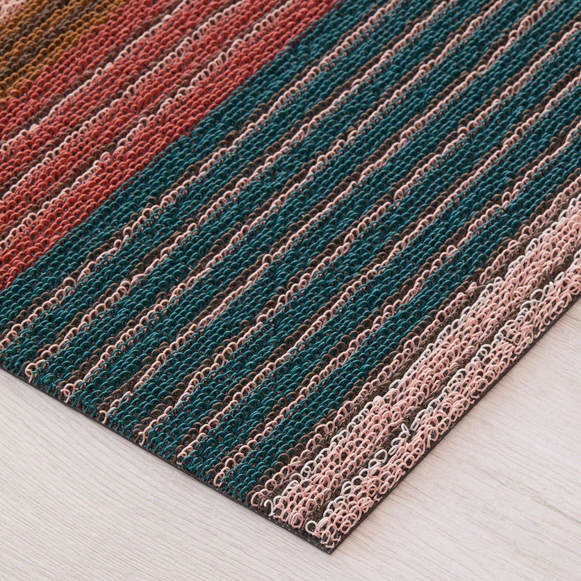 Shag Runner Mat Pleat Stripe Shag Mats - Raspberry 24"x72"