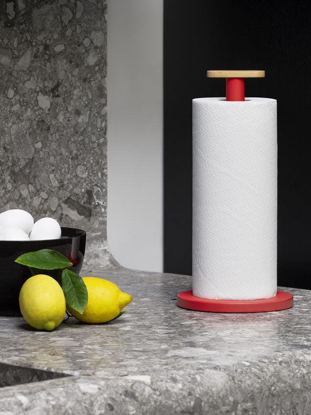 BG05 R Mattina Kitchen paper roll holder Red