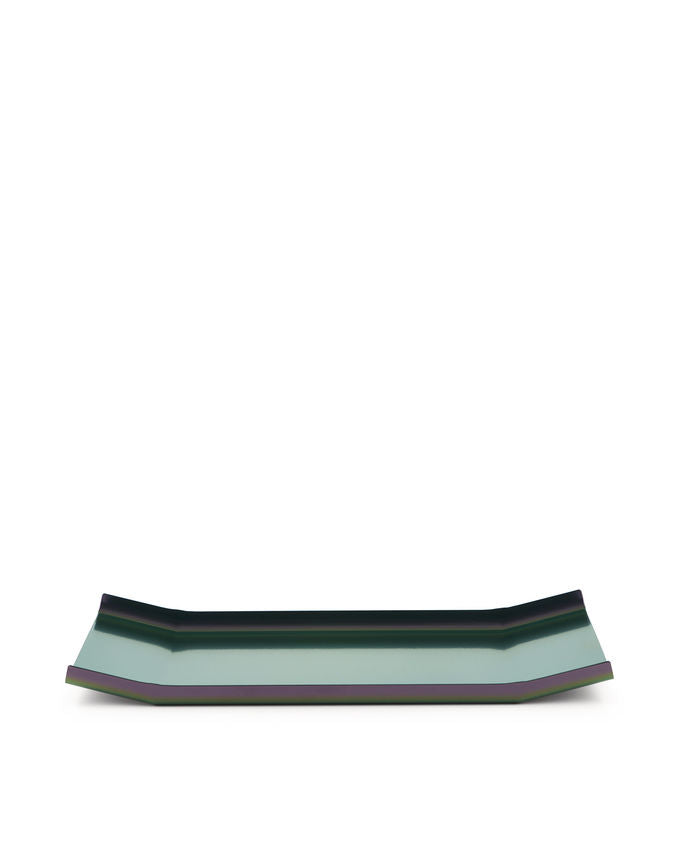 90068 GRP Arran  Rectangular tray iridescent  Greenpurple.