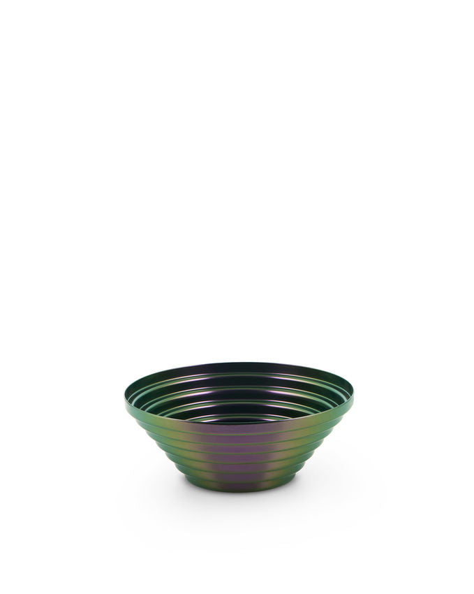 7320/20GRP Maya Round basket iridescent Greenpurple.