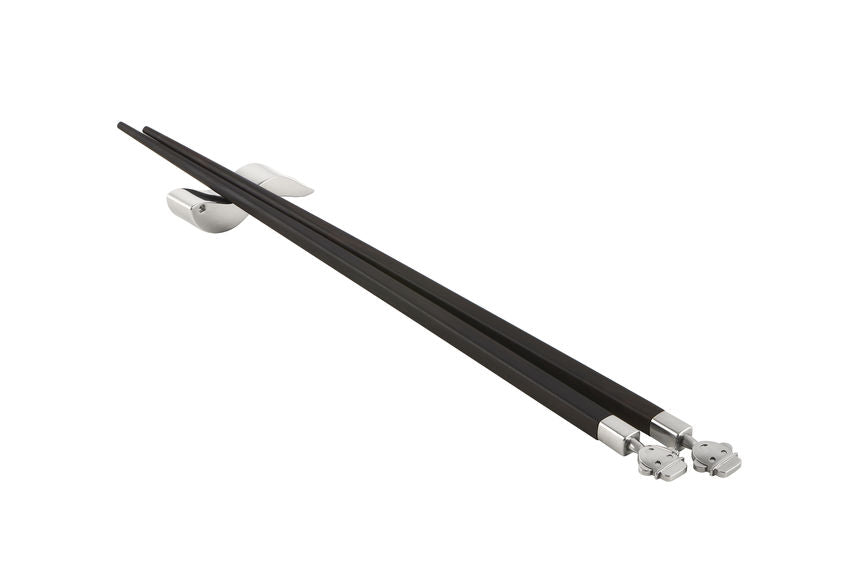 AM44SET2 Alessandro Stick ebony chopsticks and stand