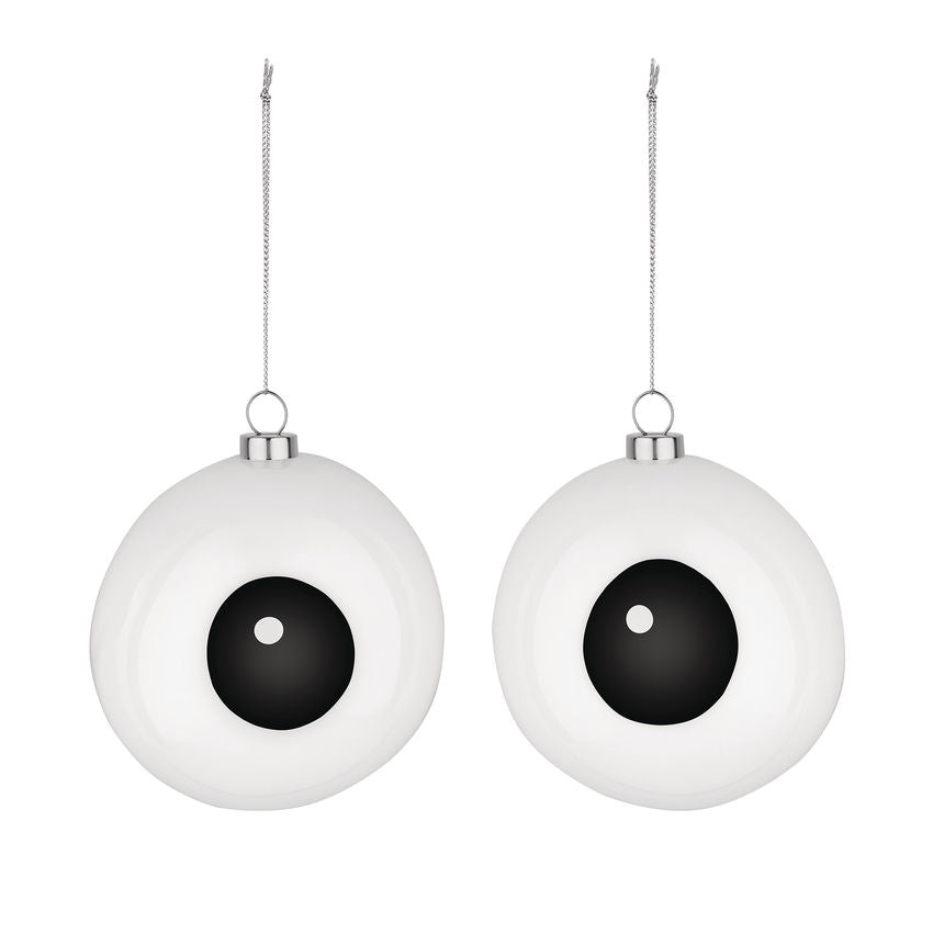 PLA01SET1 Carol Set of two Christmas ornaments in blown glass.