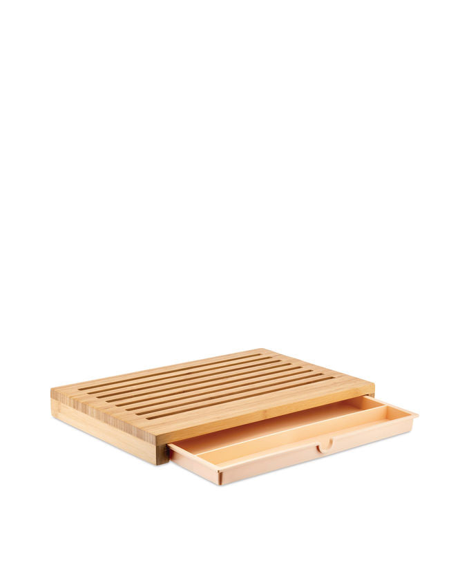 GAG02 Sbriciola Bread board in bamboo wood with crumb catcher