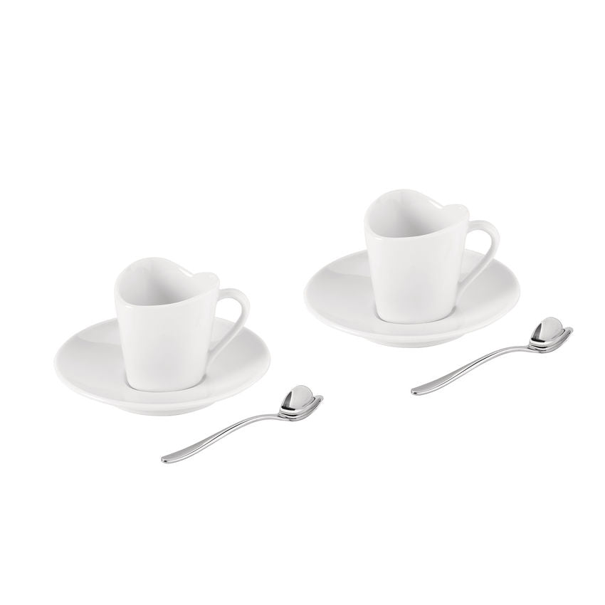 MMI35SET2 Set of two mocha cups saucer two coffee spoons