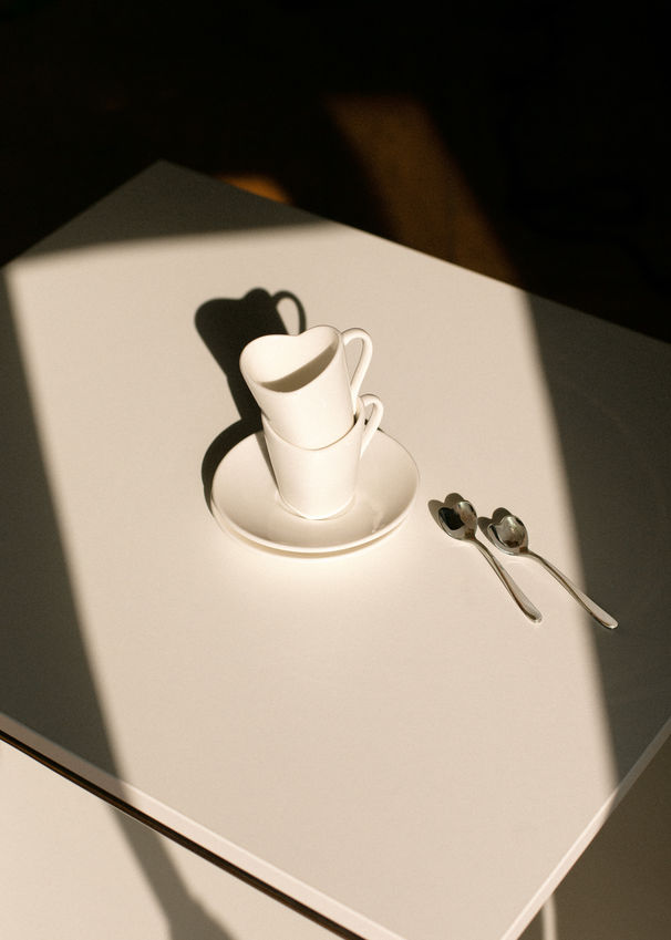 MMI35SET2 Set of two mocha cups saucer two coffee spoons