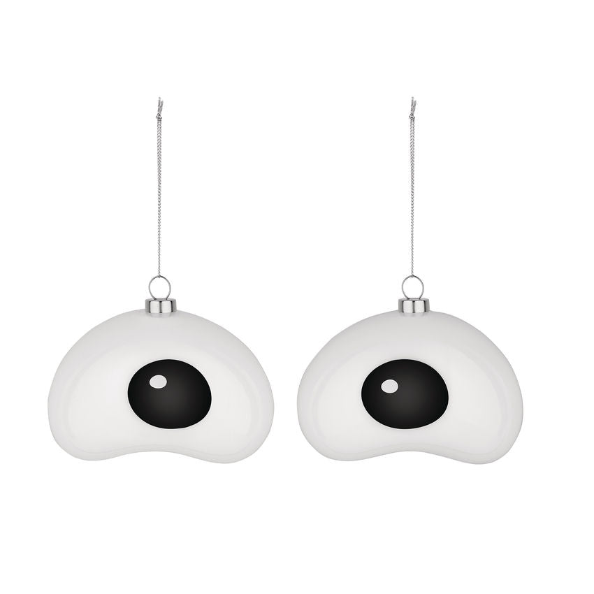 PLA01SET2 Nick Set of two Christmas ornaments in blown glass.