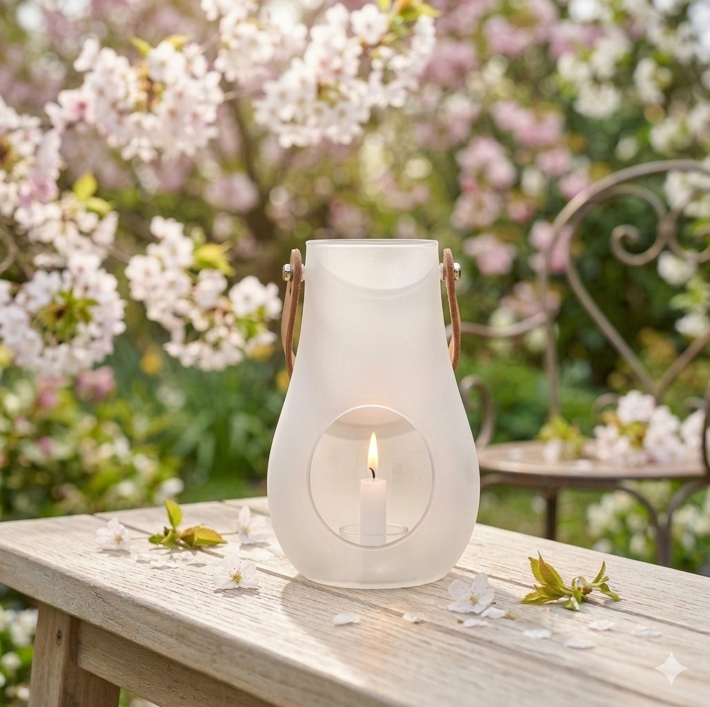 Design with Light Frosted Lantern, 6.3" / 16cm *