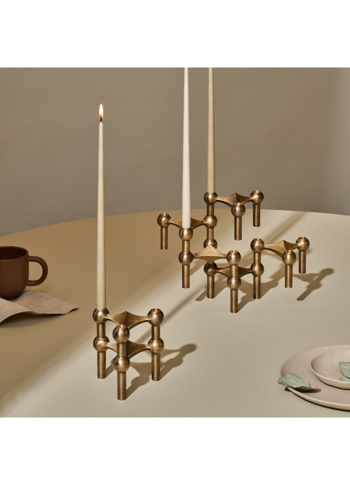 STOFF Nagel Candle Holder, Bronzed Brass