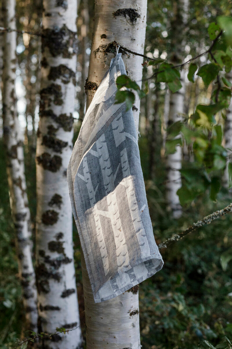 KOIVU towel 95x150cm 9/white-grey