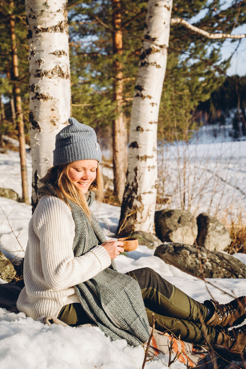 KOLI scarf 60x220cm +fr 1/black-beige