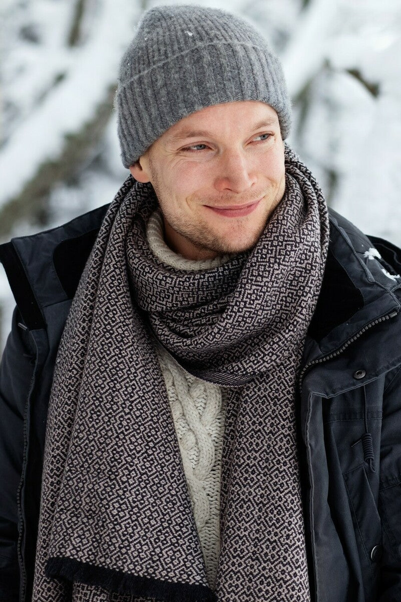 KOLI scarf 60x220cm +fr 1/black-beige