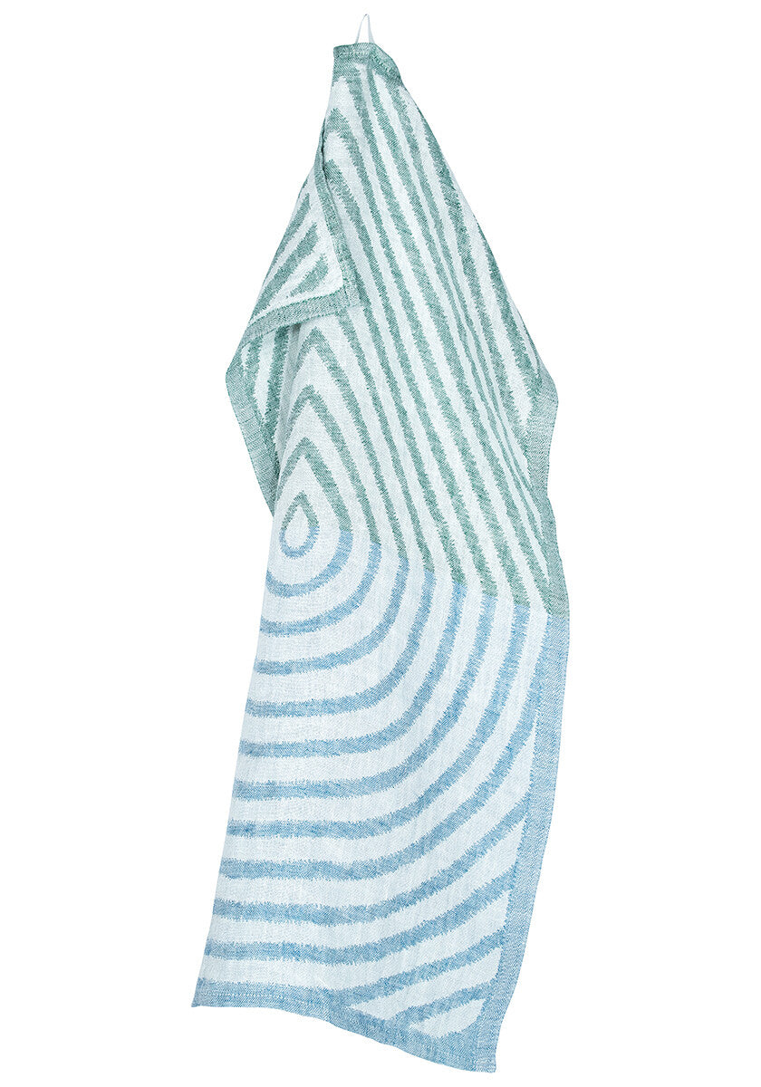 METSÄLAMPI towel (white-green-rainy blue, 95 x 180 cm) (68403)