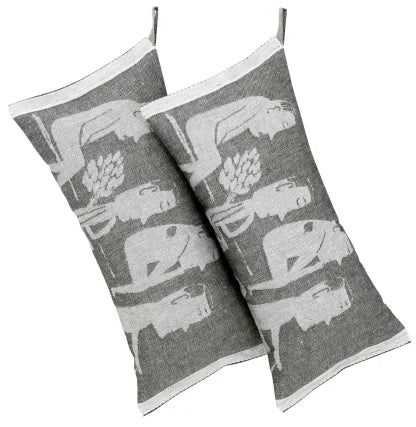MIESTEN SAUNA sauna pillow 19/white-black linen-cotton