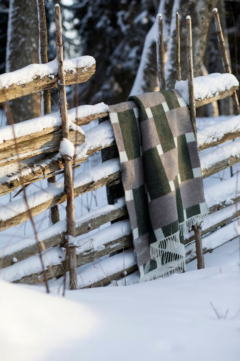 PUNOS blanket 130x180cm+fringes 4/beige-olive-white