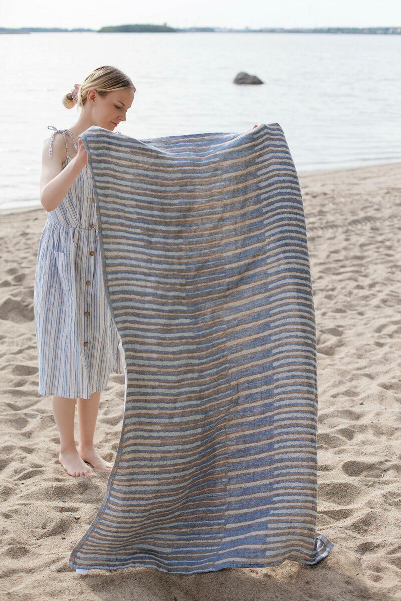 TAITO towel/ sauna cover 46x60cm 5/linen-blue-brown