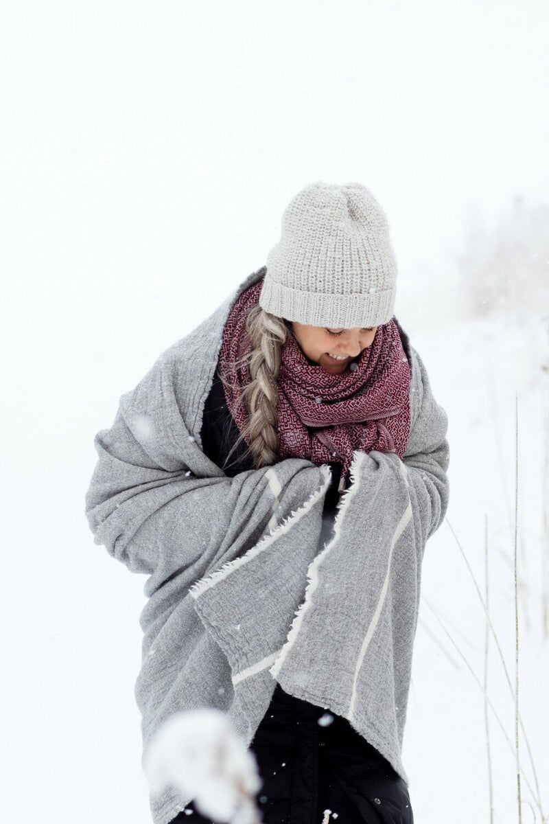 KOLI scarf 60x220cm +fr 1/black-beige