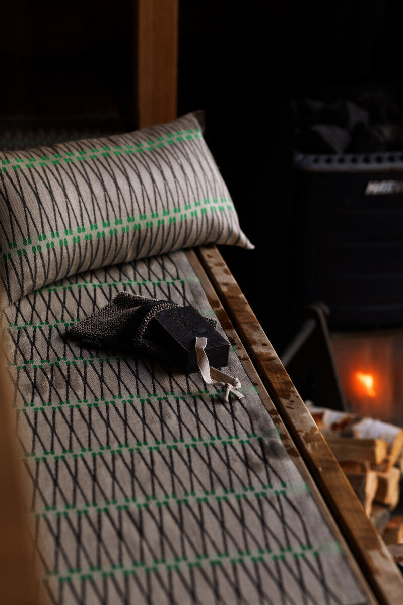 TULITIKKU sauna cover 46x60cm 34/linen-black-green
