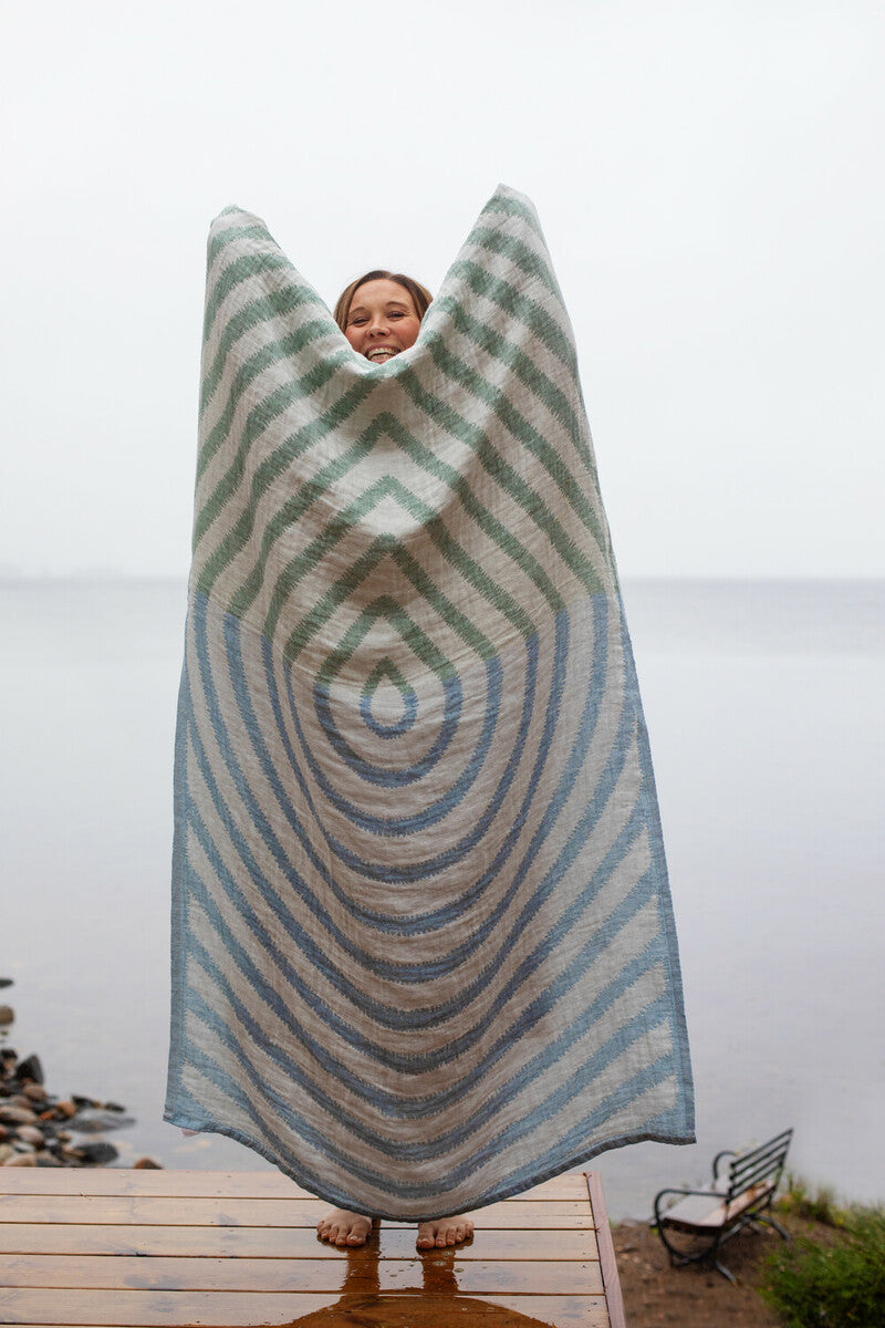 METSÄLAMPI towel (rose-grey-lime, 95 x 180 cm) (68413)