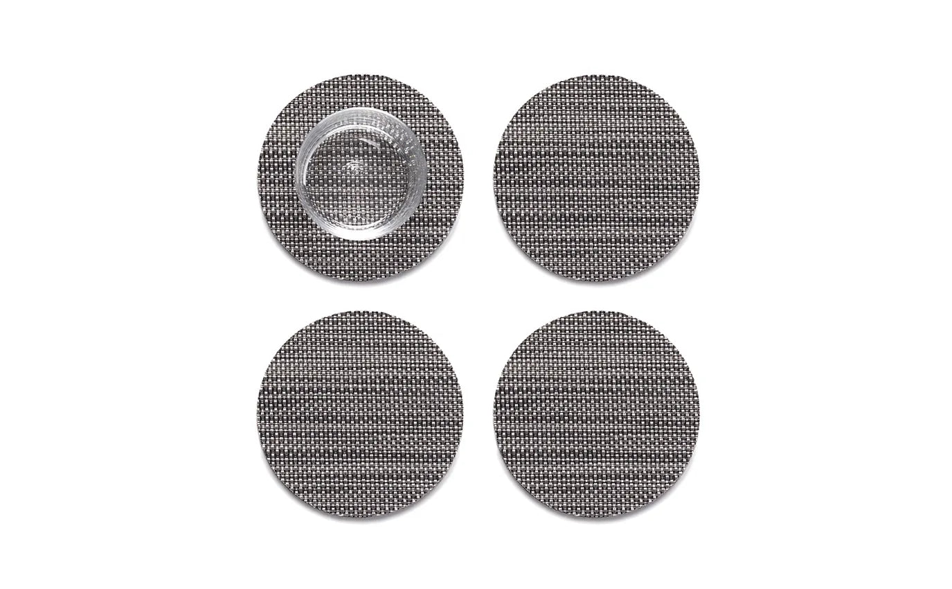 Chilewich Coasters Mini Basketweave (Set of 4) Light Grey