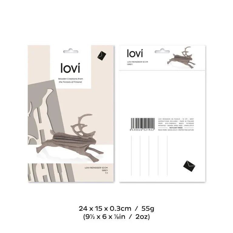 Lovi Reindeer 12 cm grey