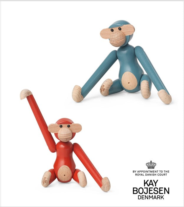 Kay Bojesen Monkey Mini Vintage Blue H: 9.5cm / 3.7"