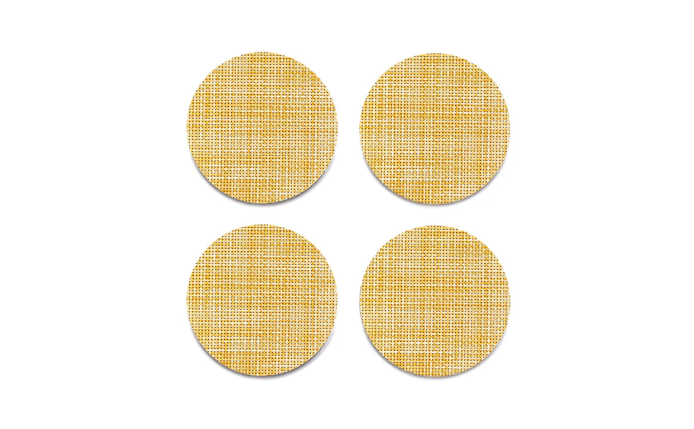 Chilewich Coasters Mini Basketweave (Set of 4) Ochre