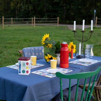 Pricktyg, blanket, blue beige