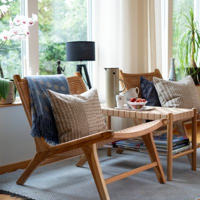 Pricktyg, blanket, blue beige