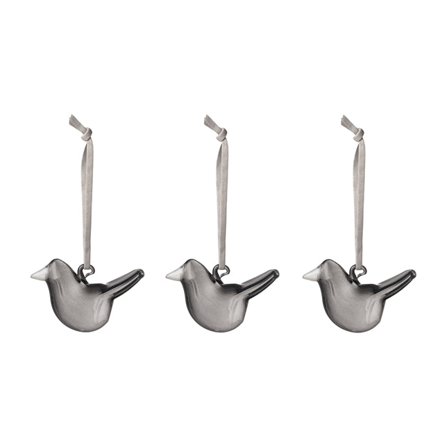 Iittala mini glass birds grey 3set