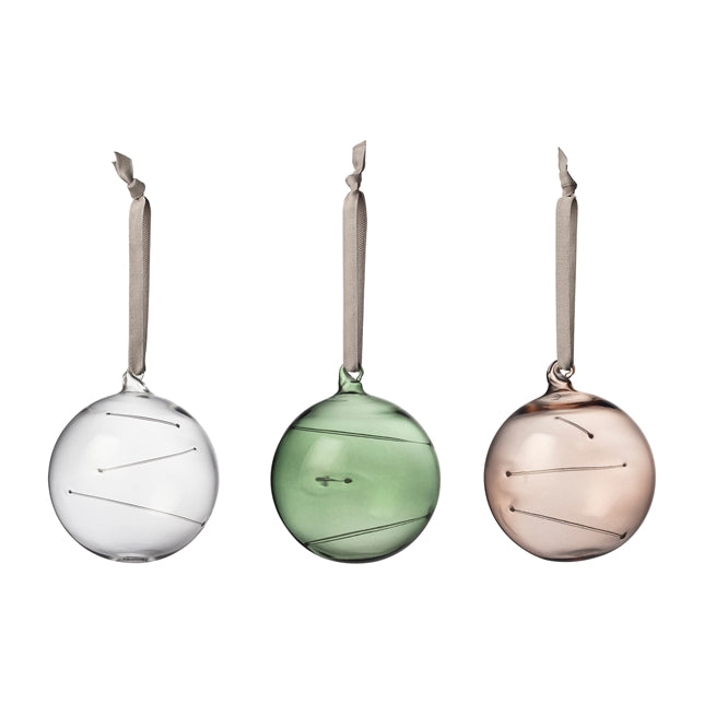 Sun ball 80mm 3.14"clear-green-linen 3set