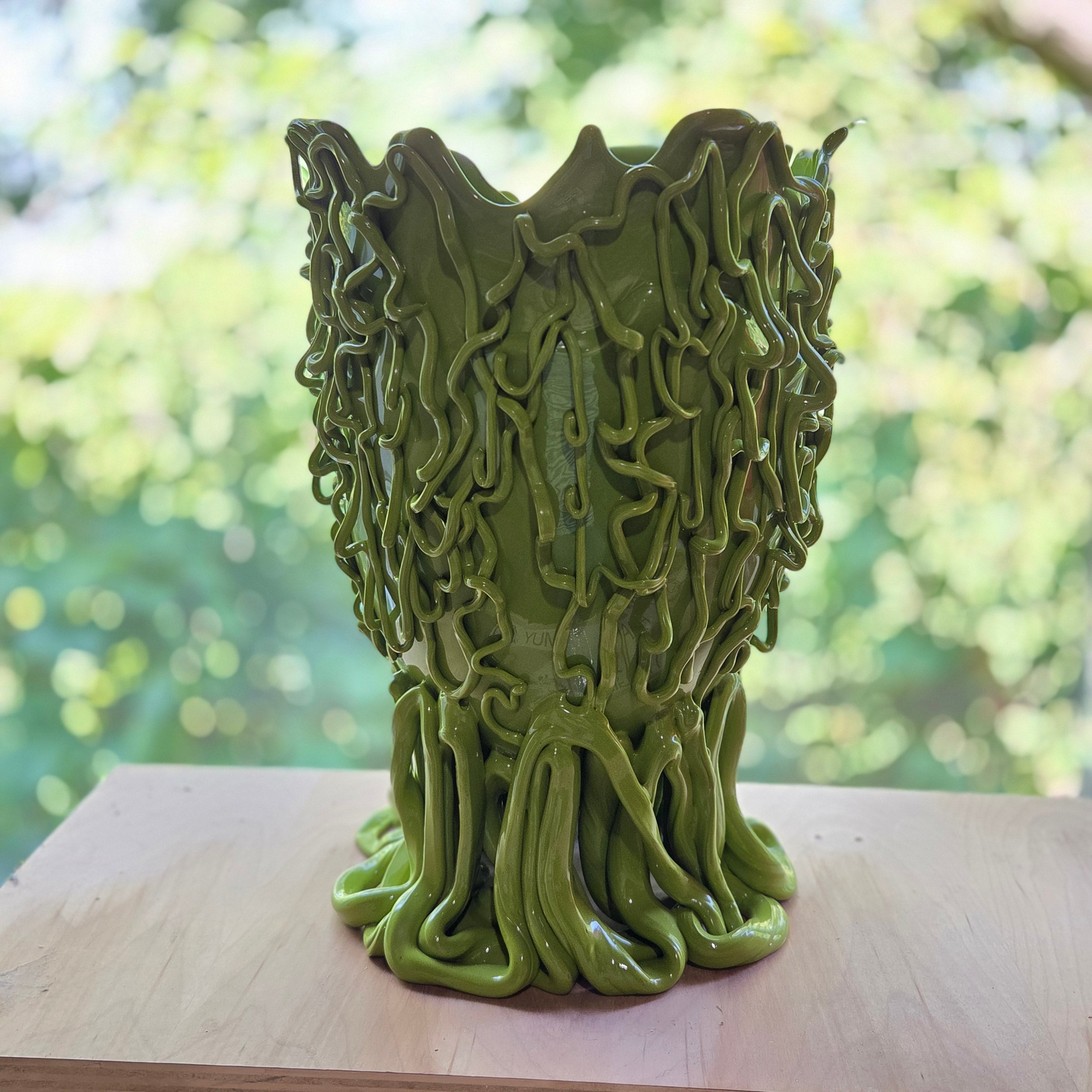 Gaetano Pesce fish vase Large VASO MEDUSA L matt light green