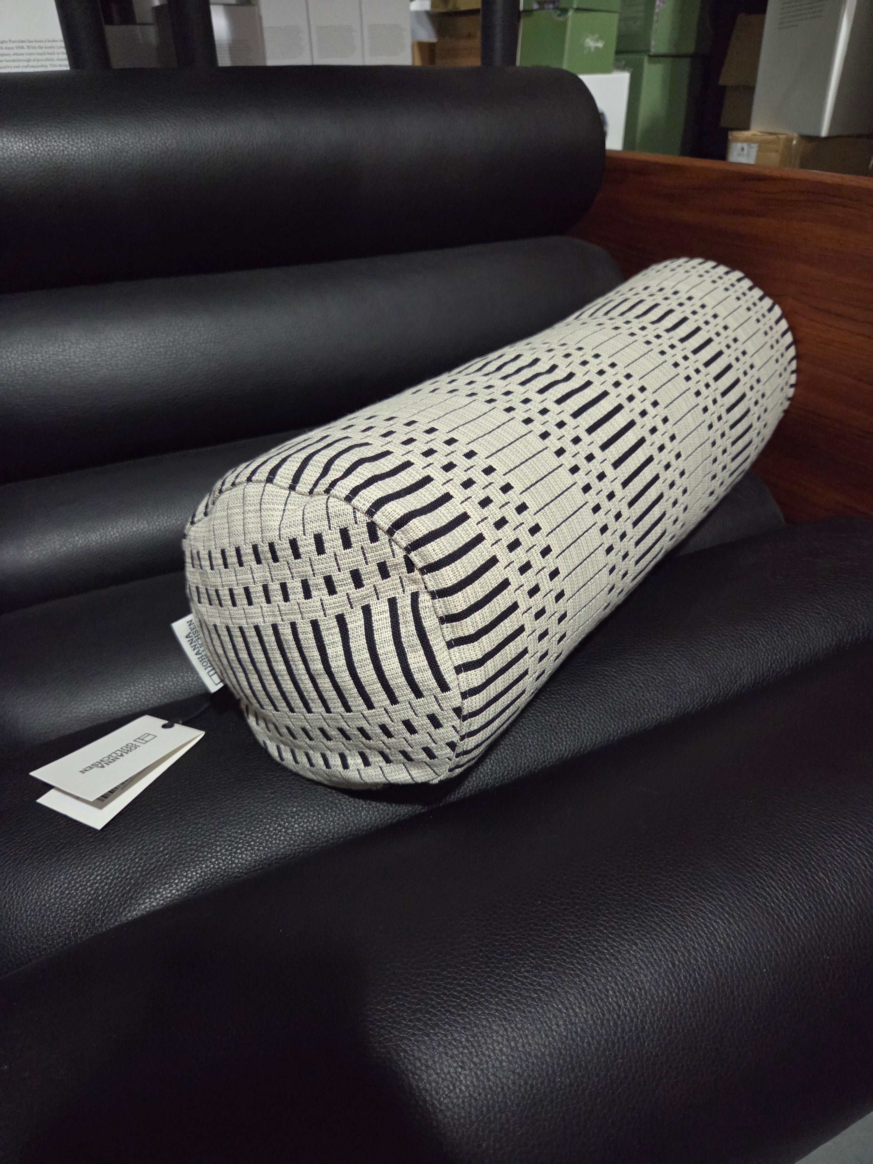 Tube Cushion pillow Size Ø 17x60 cm Helios, Black Negative