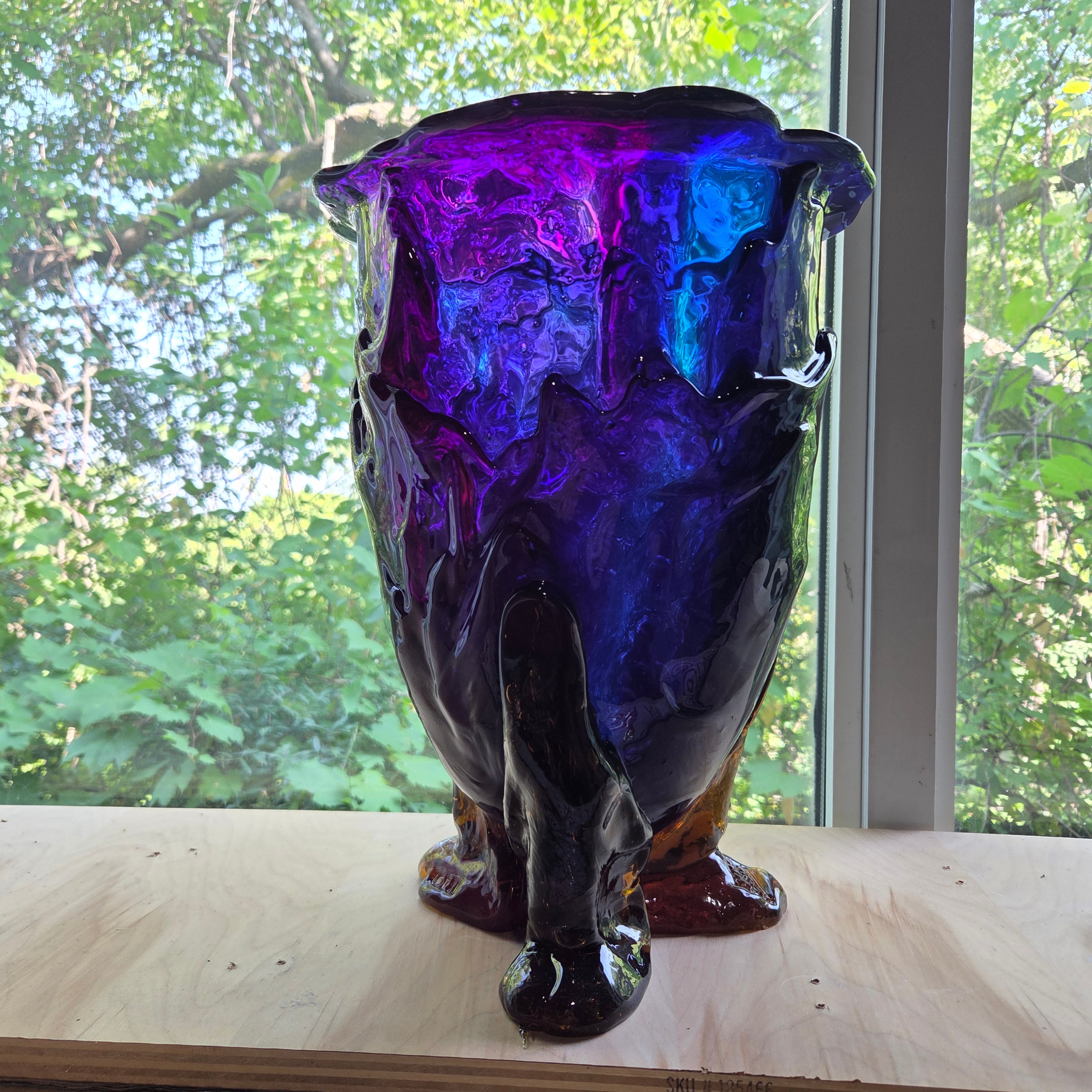 Gaetano Pesce fish vase Large AMAZONIA VASE L clear purple,clear blue, clear light blue,amber