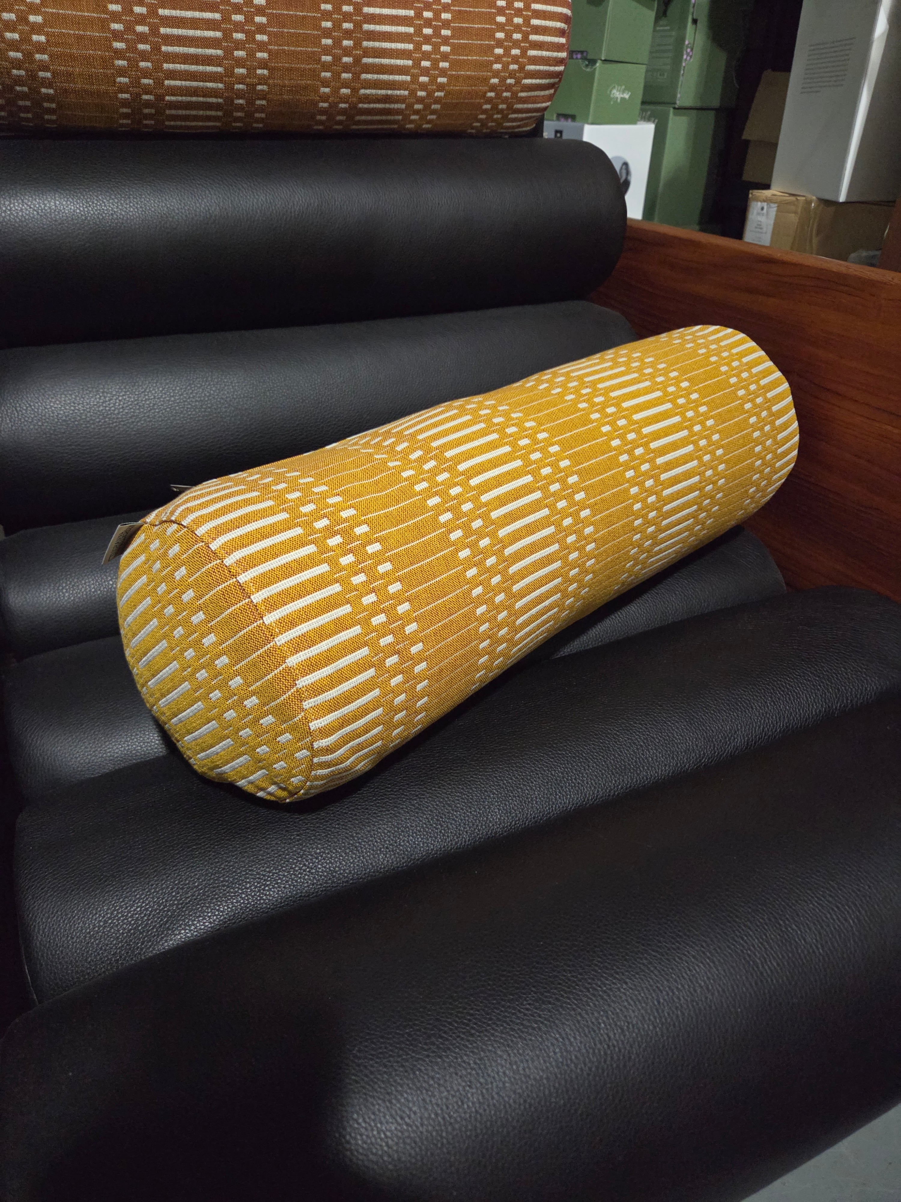 Tube Cushion pillow Size Ø 17x60 cm Helios, Ochre