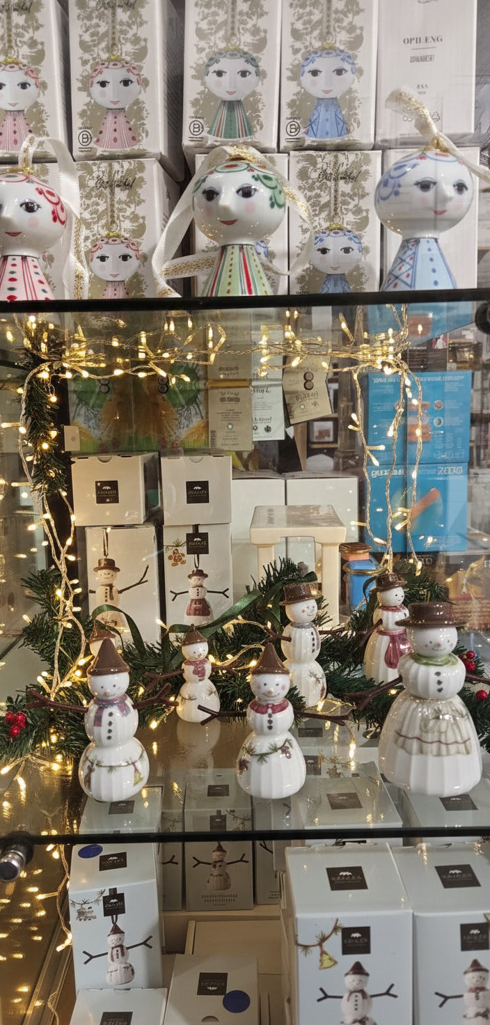 Hammershoi Christmas Snowboy H 9cm / 3.5" White W. Deco