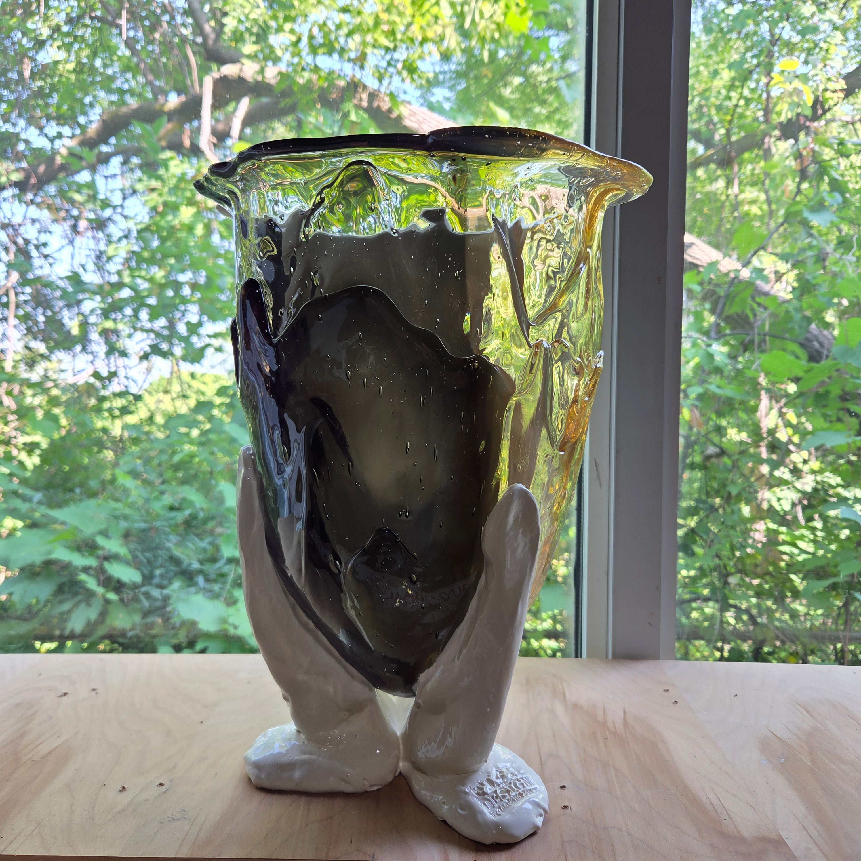 Gaetano Pesce fish vase Large VASO AMAZONIA L clear fumè,clear,matt white/matt white