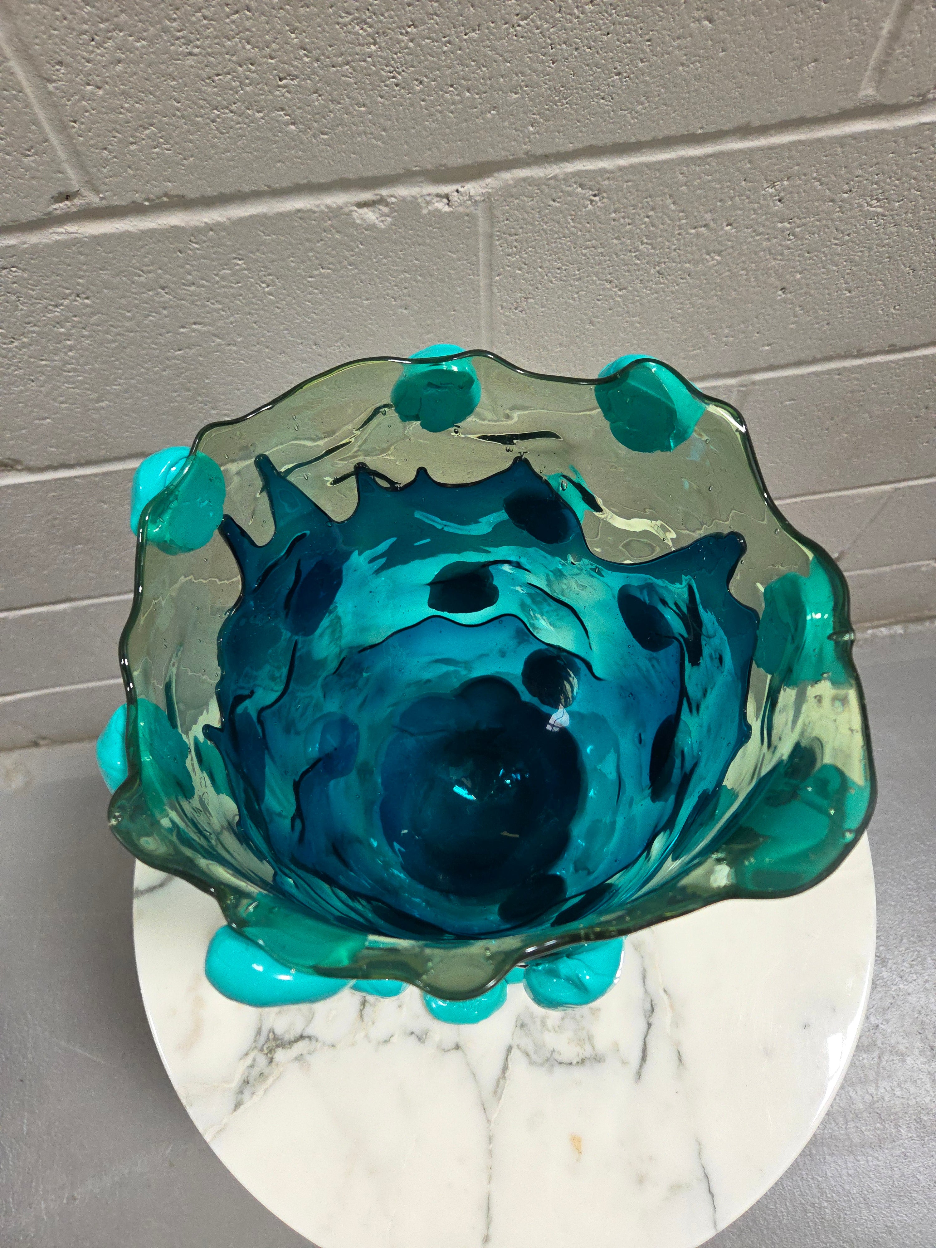 Gaetano Pesce fish vase Large NUGGET VASE EXTC. L clear aqua, emerald green,mt turquoise