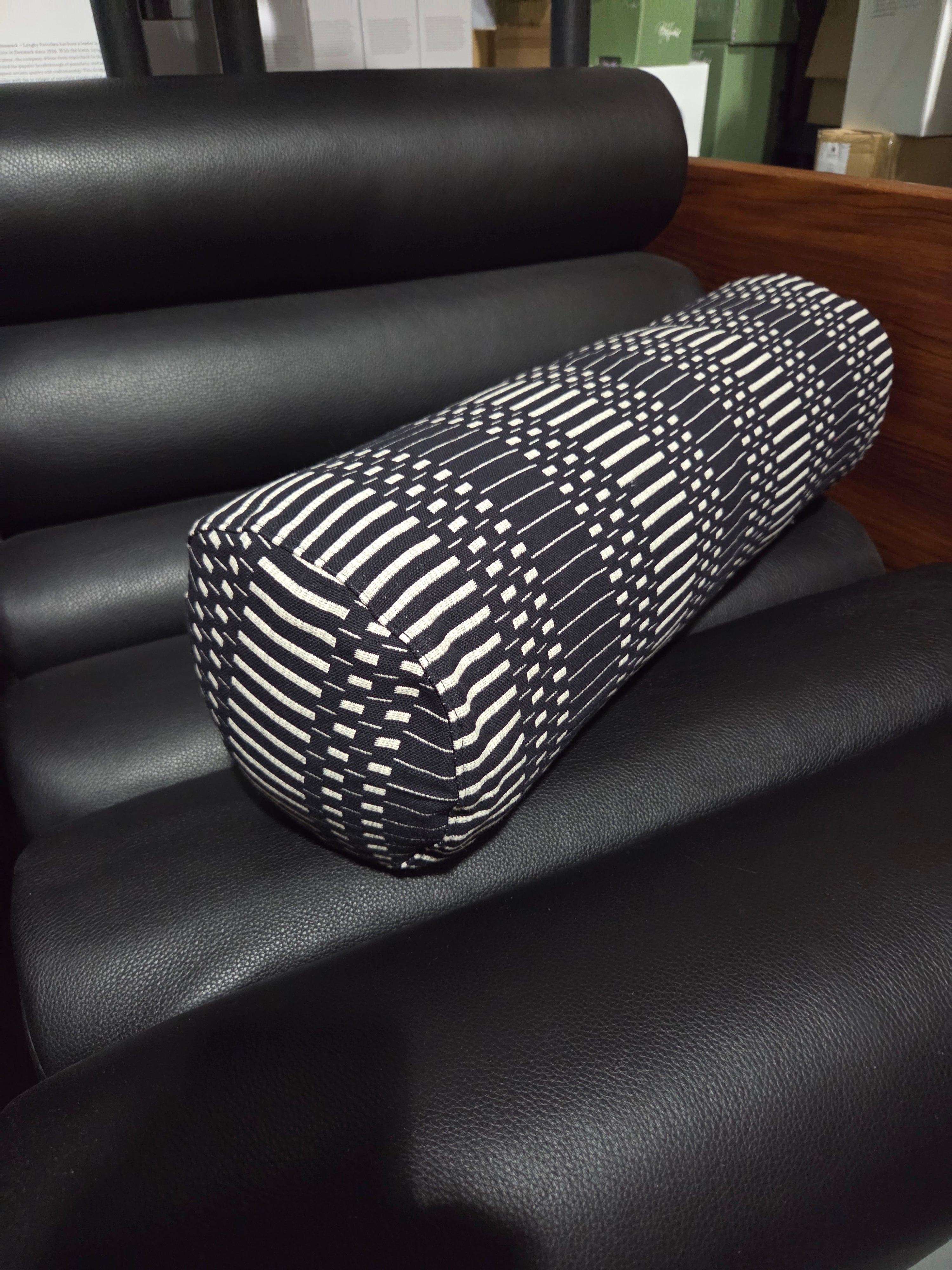 Tube Cushion pillow Size Ø 17x60 cm Helios, Black